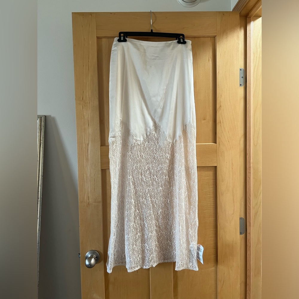 Top shop satin and lace maxi skirt